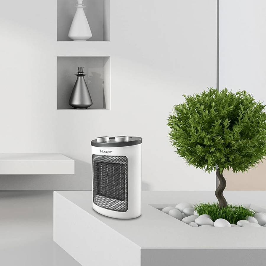 Ventilator electric portabil cu ajustare a temperaturii, ideal pentru iarna.