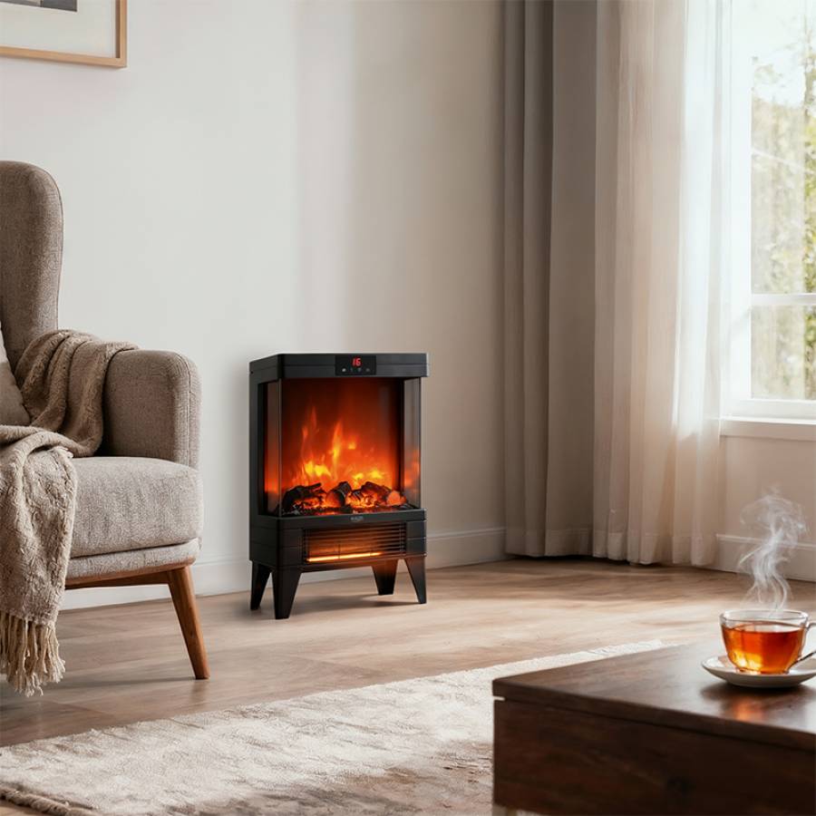 Aeroterma Electrica Semineu Efect Flacara 3D Led