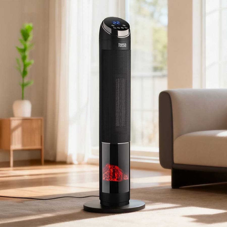 Semineu Electric Decorativ cu Aeroterma si Telecomanda Teesa