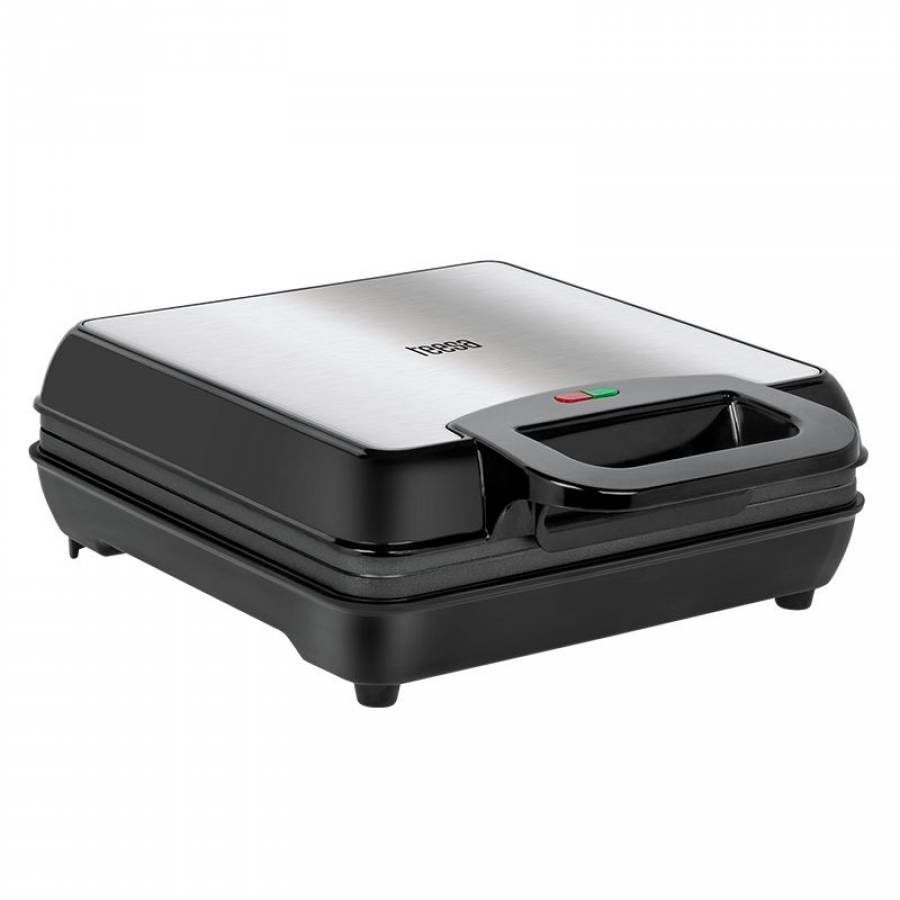 Aparat Wafe Patrate Negru, Putere 1100W, Indicator Incalzire, Maner termorezistent