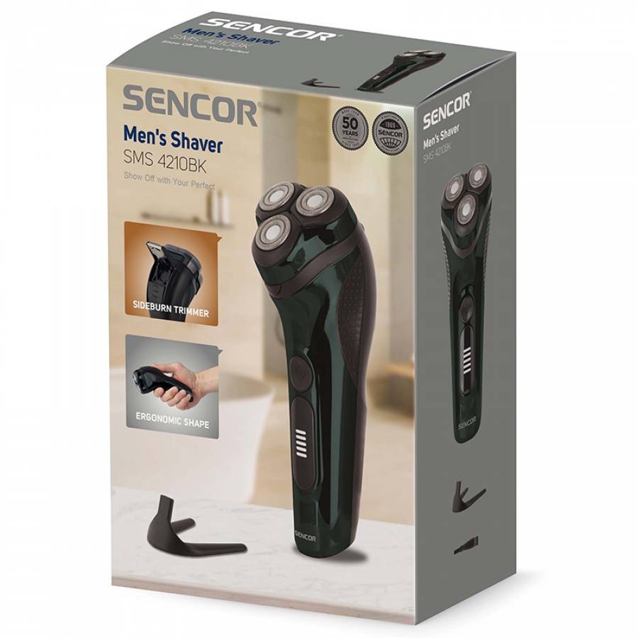 Aparat de ras rotativ cu motor profesional și funcție de blocare