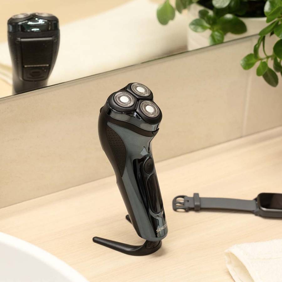 Aparat de ras rotativ cu motor profesional și funcție de blocare