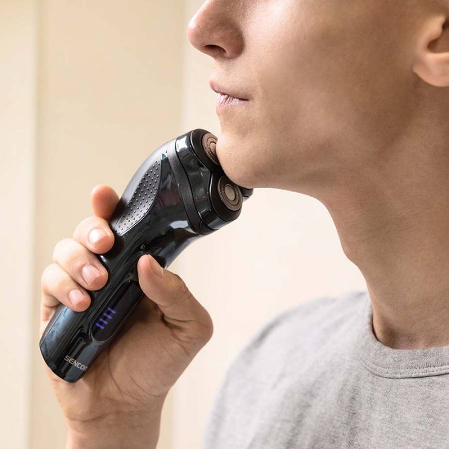 Aparat de ras rotativ cu motor profesional și funcție de blocare