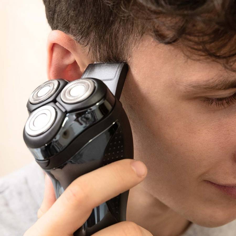 Aparat de ras rotativ cu motor profesional și funcție de blocare