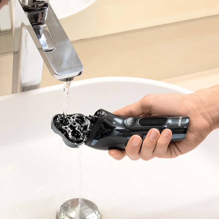 Aparat de ras rotativ cu motor profesional și funcție de blocare