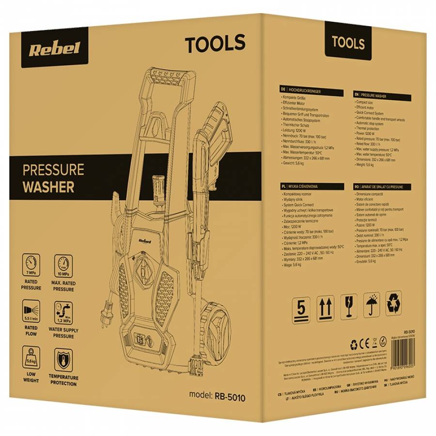 Aparat de spalat cu presiune compact si eficient 1200W