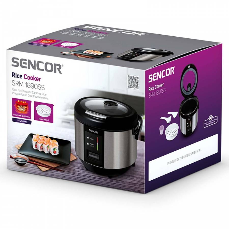 Aparat Gatit Orez, Capacitate 1,8 L, Automat, Protectie Tripla, Negru