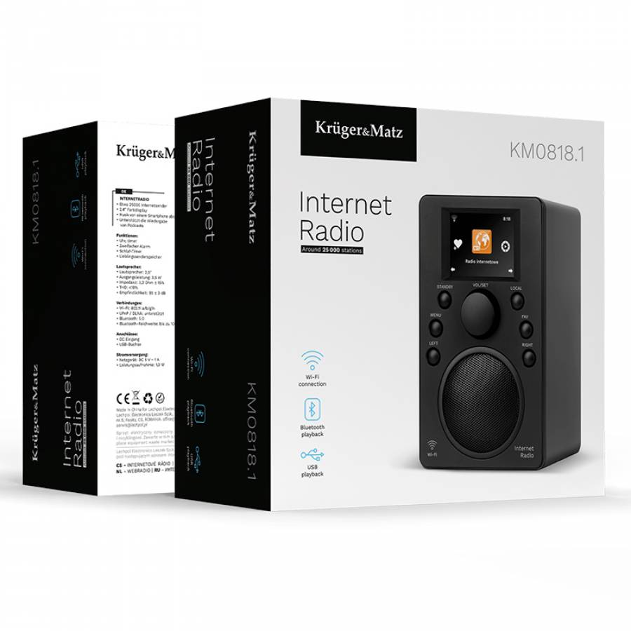 Boxa Radio Internet Kruger&matz posibilitati muzicale nelimitate.