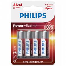 Baterii Power Alkaline Philips, 4 bucati, LR6 AA Blister