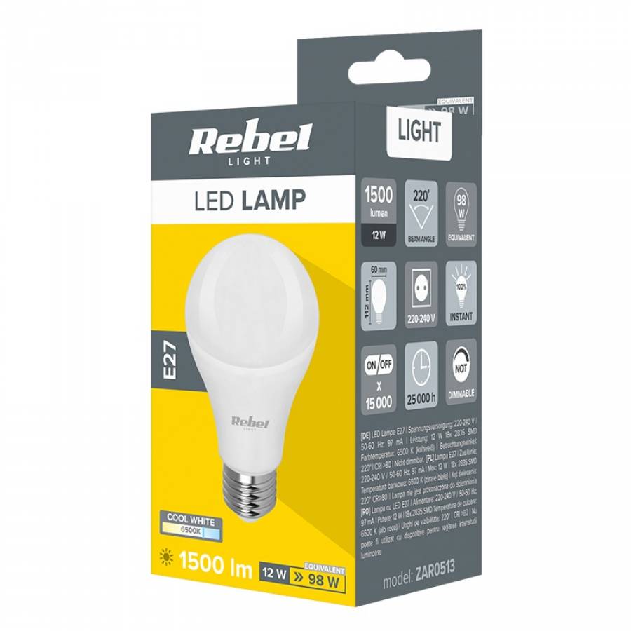 Bec LED Puternic 6500K E27 12W 230V