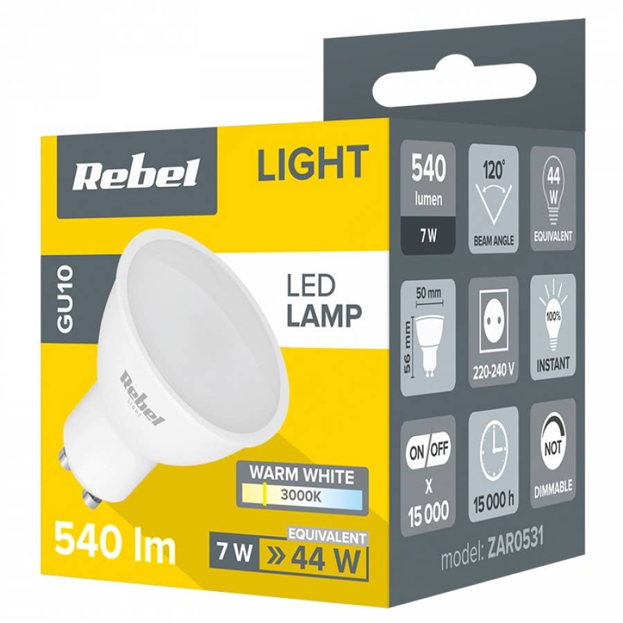 Bec Legat Gu10 7w 3000k 230v Revoluționar energie efficientaInternalEnumerator