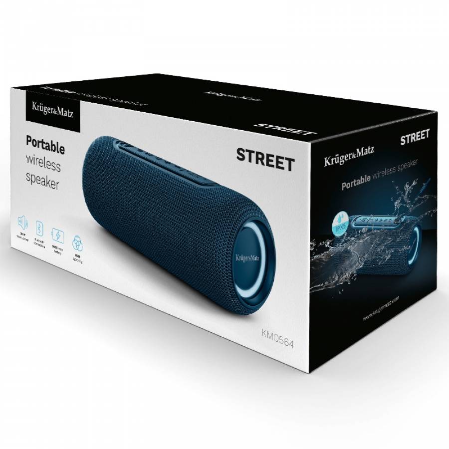 Boxa  Portabila Kruger&Matz Street Sound, Conectivitate Bluetooth, USB, Albastru