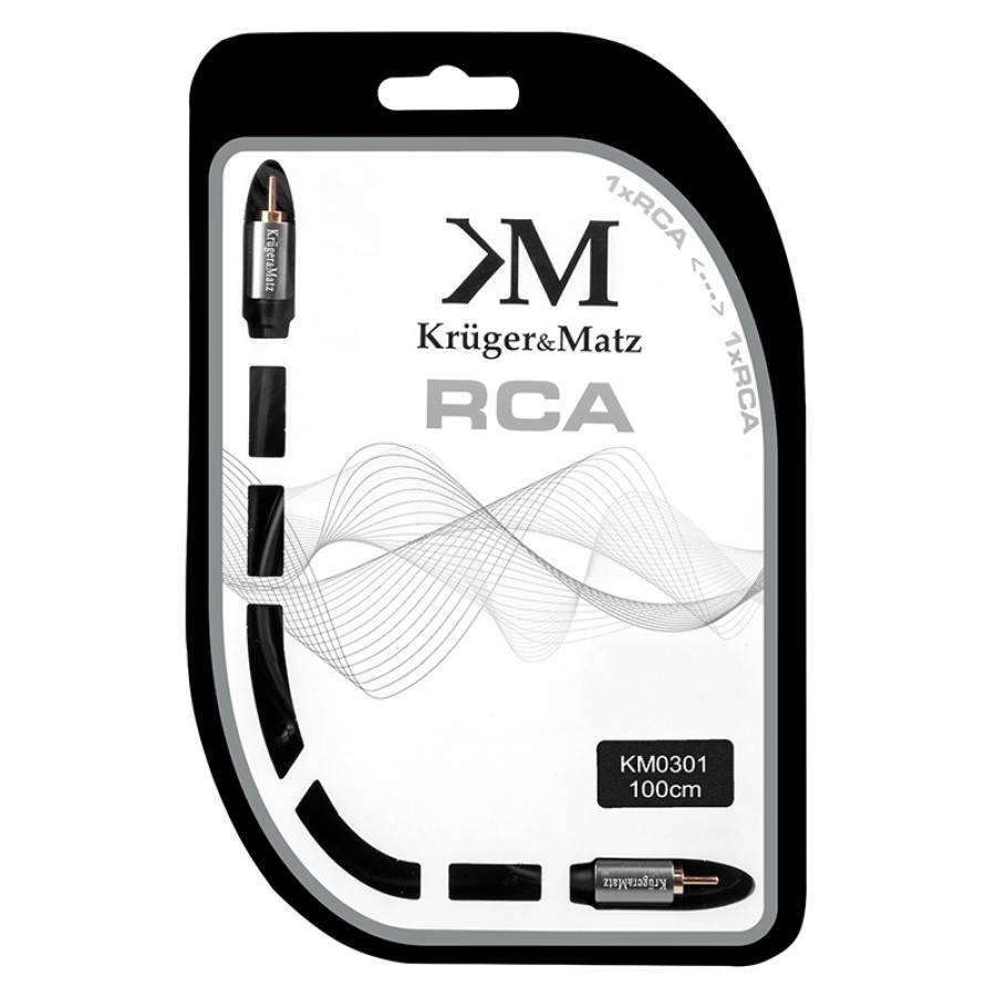 Cablu audio RCA-Kruger&Matz, 1m