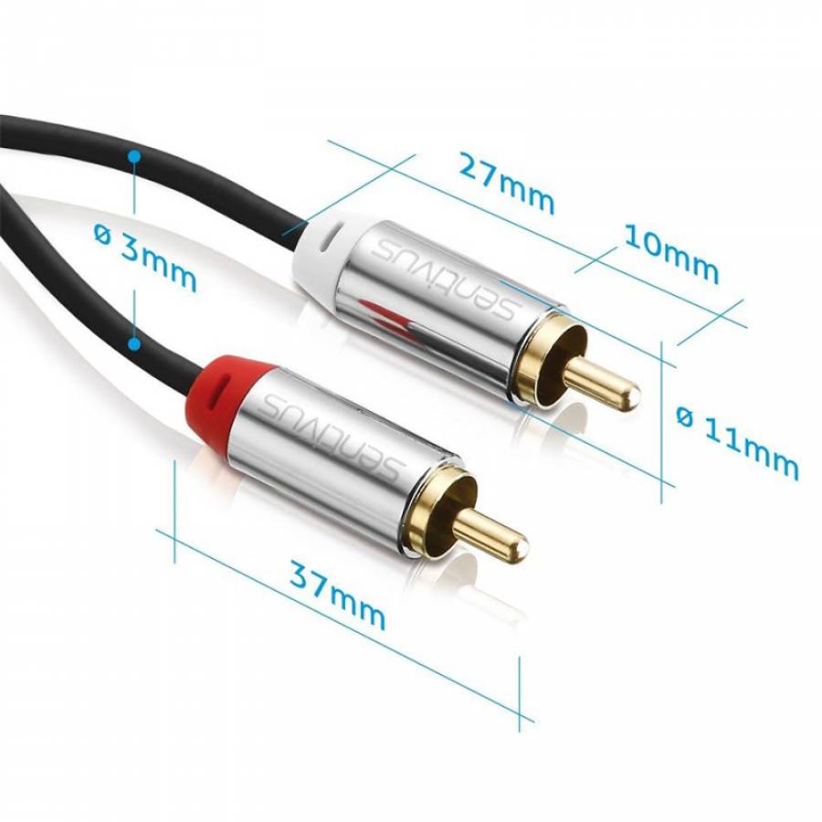 Cablu Audio 2xrca Tata - 2xrca Tata 2.0m Sentivus