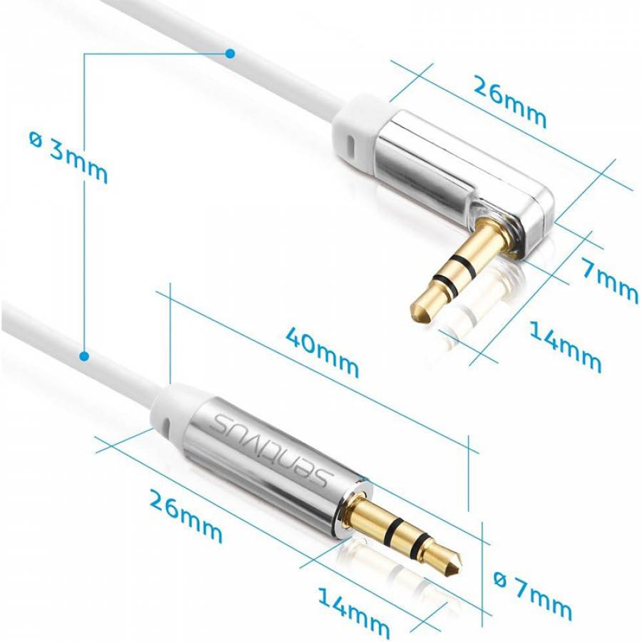 Cablu Audio 3.5 Tata - Tata 3.0m 90 Sentivus