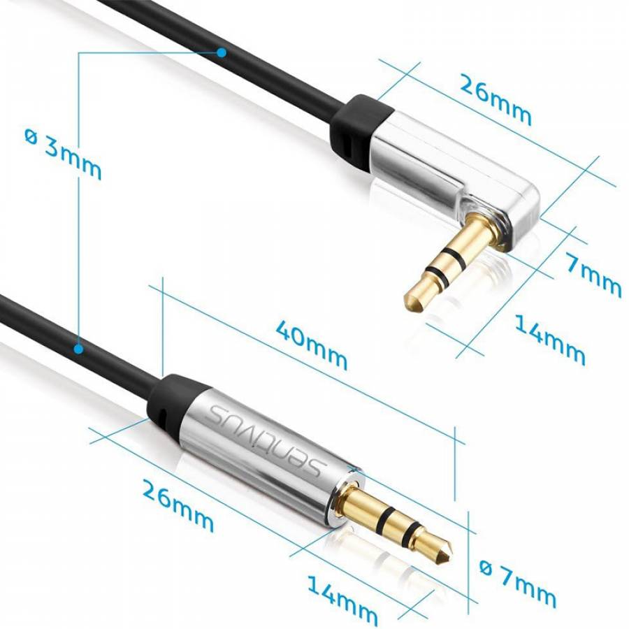 Cablu Audio 3.5 Tata - Tata 5.0m 90 Sentivus