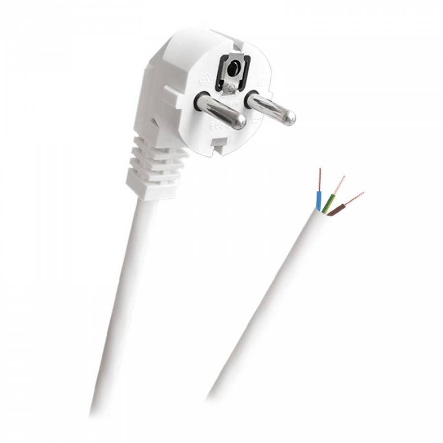 Cablu electric dezizolat, cu stecher, lungime 3m.