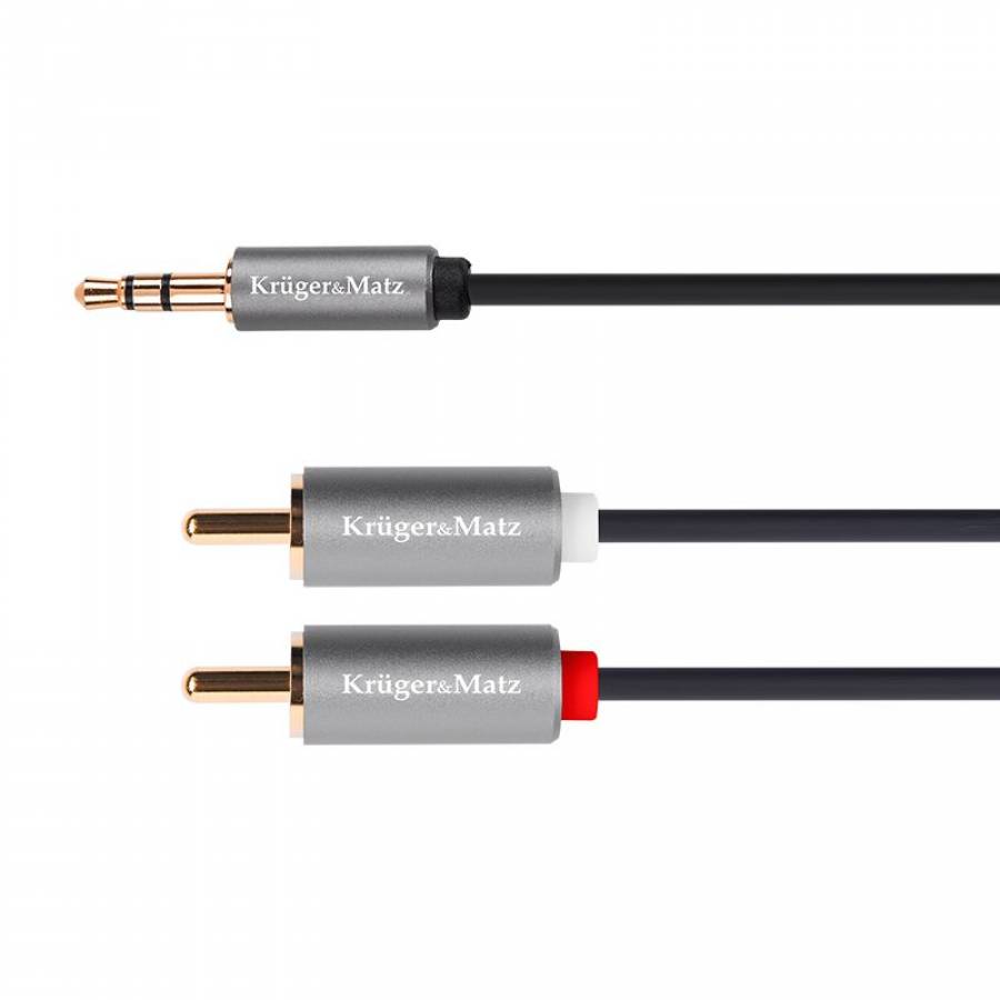 Cablu RCA-Jack stereo, 1m, marca Kruger&Matz, Basic
