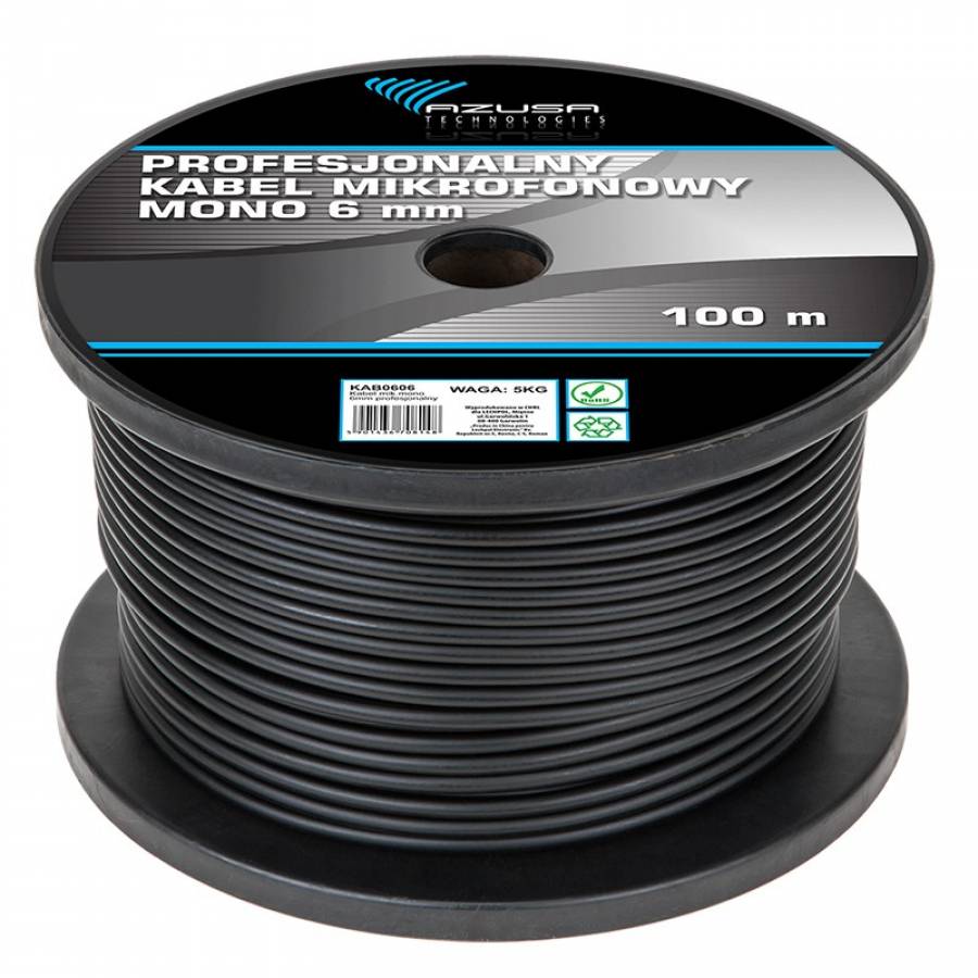 Cablu Profesional Microfon Mono 6mm 100m