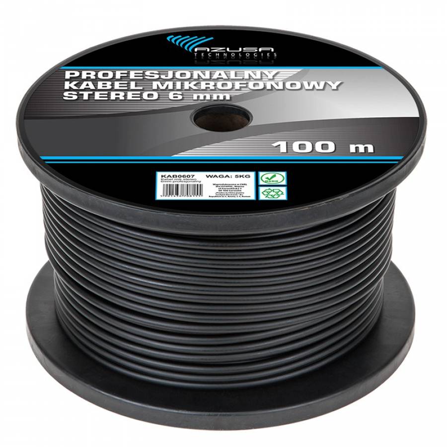 Cablu Profesional Stereo Microfon 6mm 100m Rola
