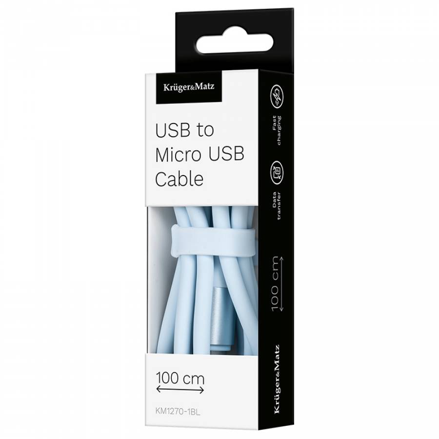 Micro USB<br>Compatibilitate: dispozitive cu port micro USB<br>Lungime: 1 metru<br>Material: silicon durabil<br>Brand: Kruger&matz</p> 

[nou titlu]
Cablu Silicon USB-micro 1m Basic Marca Kruger&matz