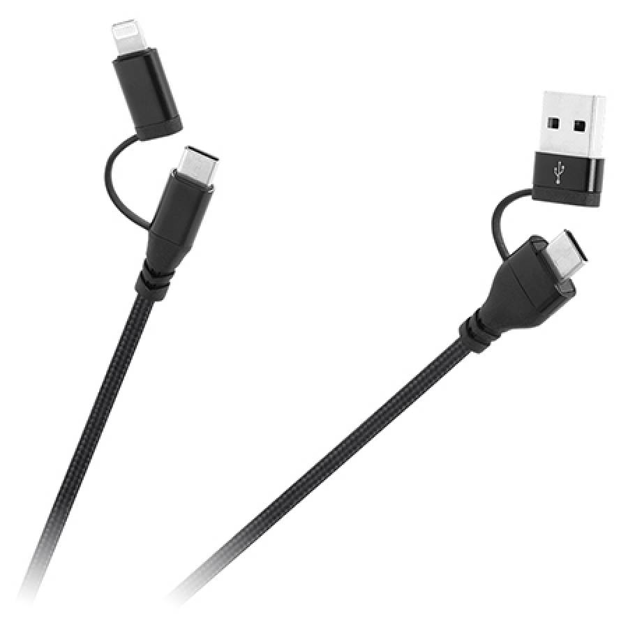 Cablu Usb A/c - Usb C/lightning (2+2) 1m