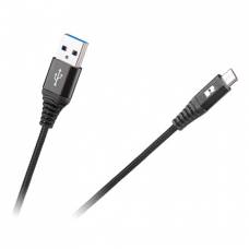 Cablu USB-micro USB, negru, 0.5m, transfer date, încărcare.