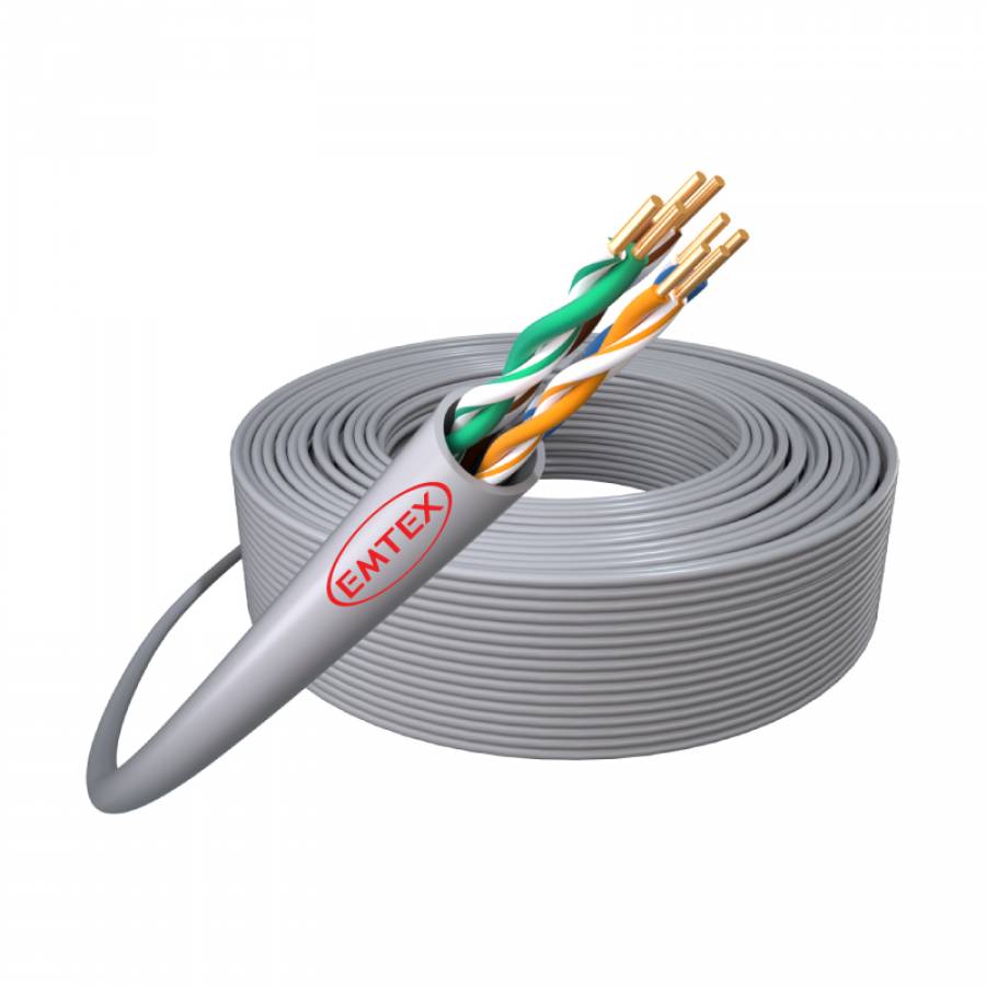 Lung cablu internet Cat5e cu durabilitate 24awg, marca Emtex.