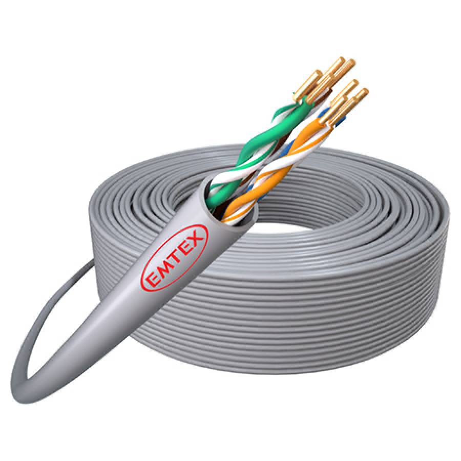 Lung cablu internet Cat5e cu durabilitate 24awg, marca Emtex.