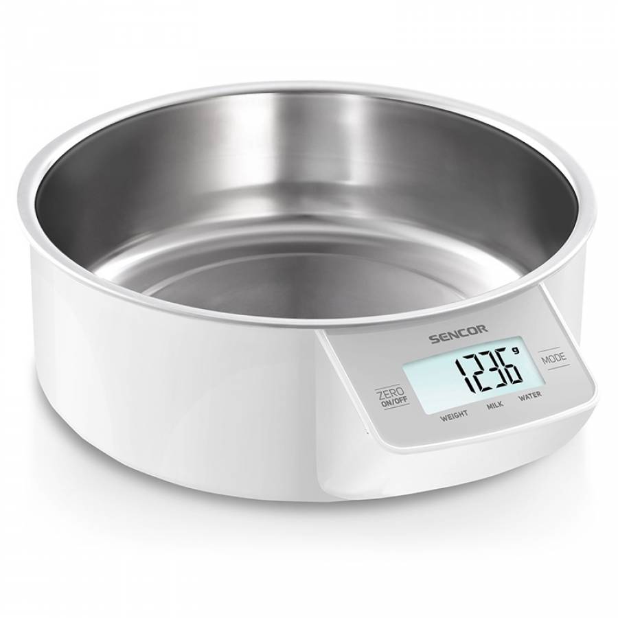 Cantar Bucatarie Bol Metalic Sencor Alb - 5kg