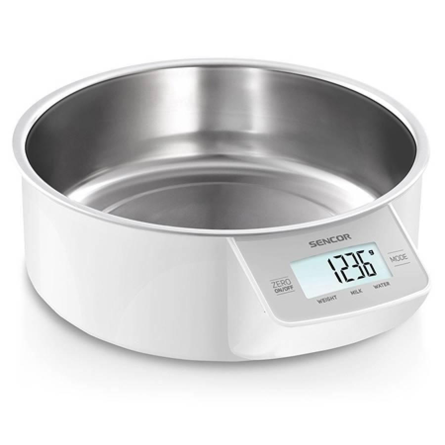 Cantar Bucatarie Bol Metalic Sencor Alb - 5kg