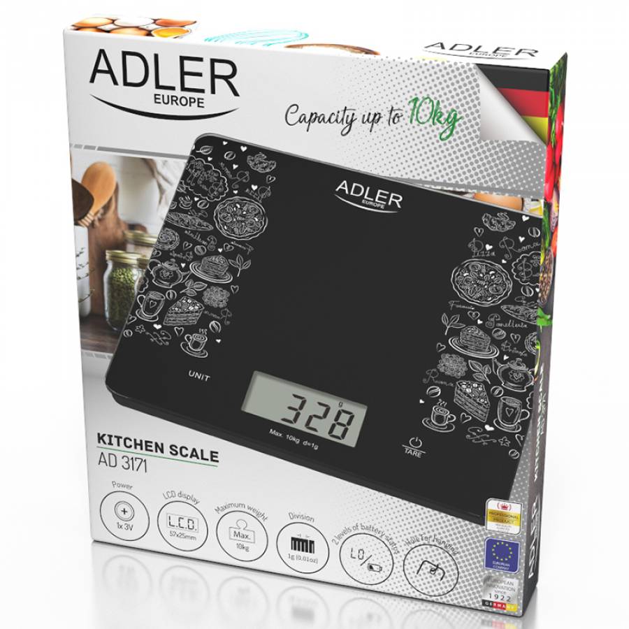 Cantar Bucatarie Sticla Max 10kg Ad 3171 Adler