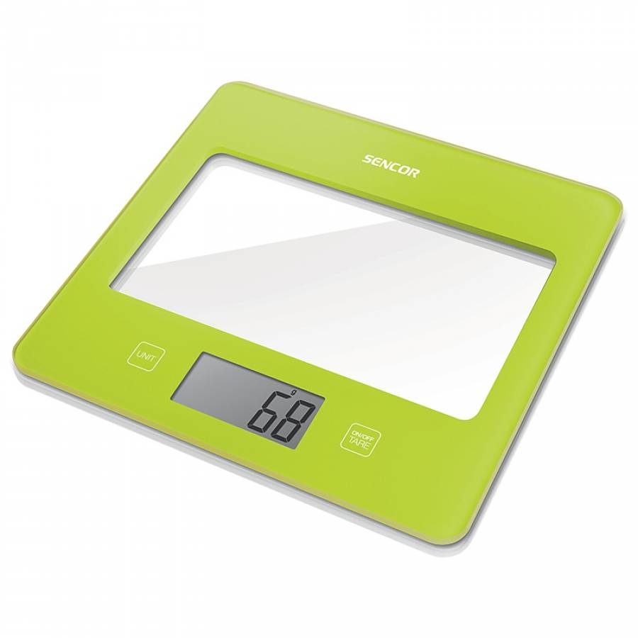 Cantar Bucatarie Sticla Securizata Verde Ultra-Subtire