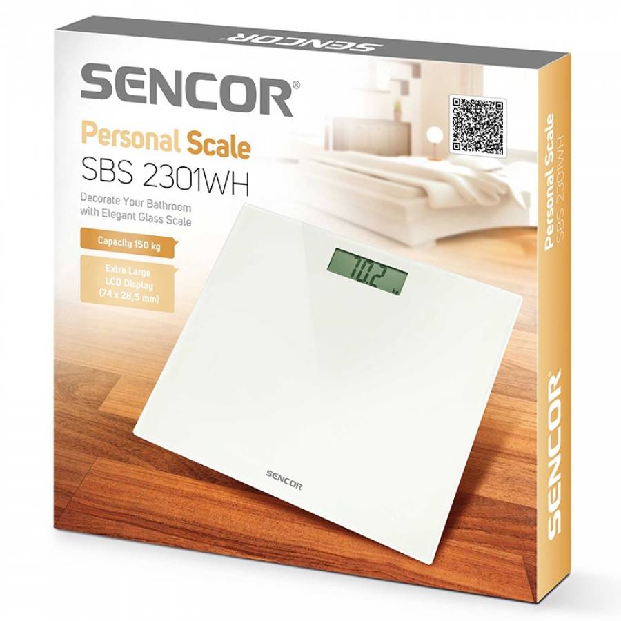 Cantar de Persoane, Sticla Securizata, Sencor, Alb