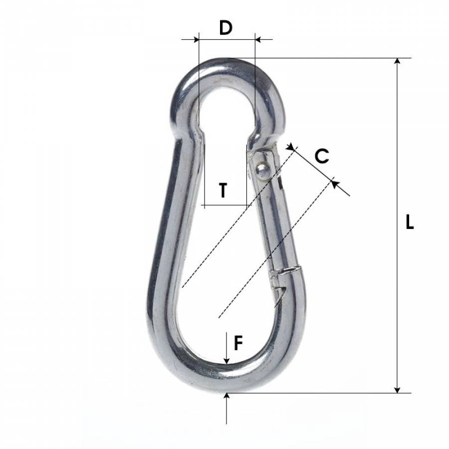 Carabina zincata cu clapeta 8-10-10-12 mm lungime 80 mm