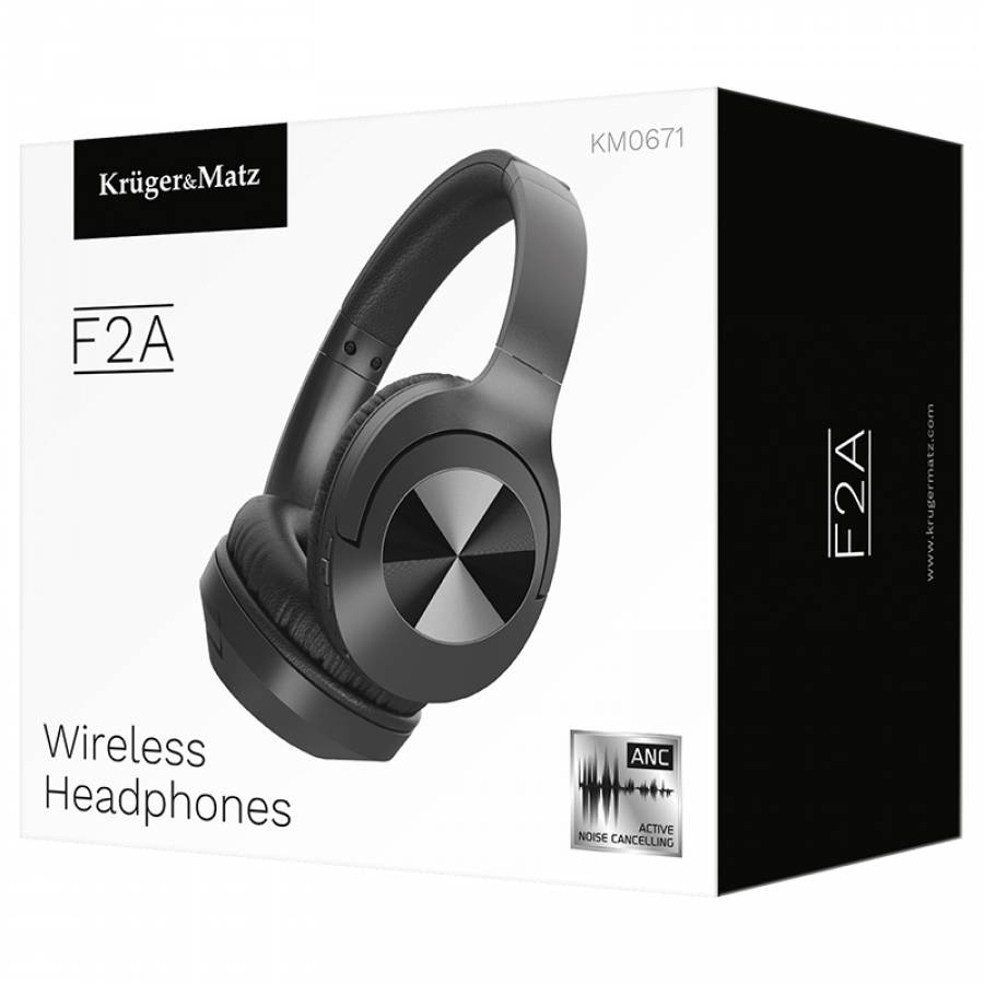 Casti audio Bluetooth cu anulare activă a zgomotului Kruger&matz F2a.