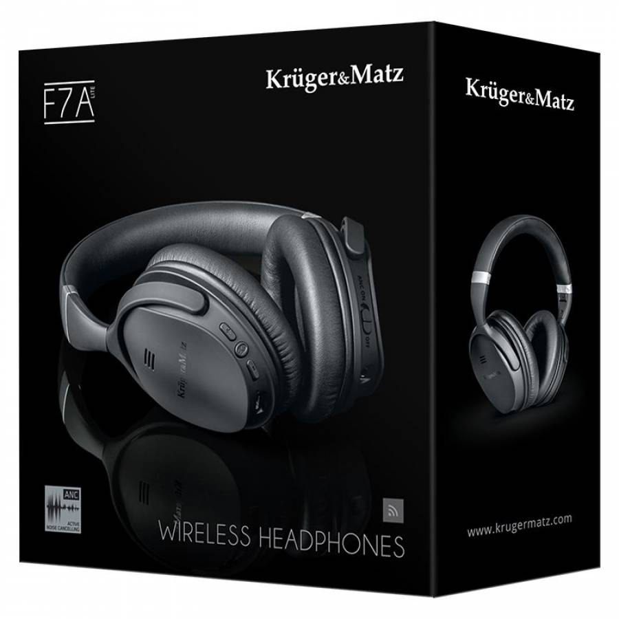 Casti Bluetooth ANC F7a Lite, Kruger&mat, Difuzor 40 mm