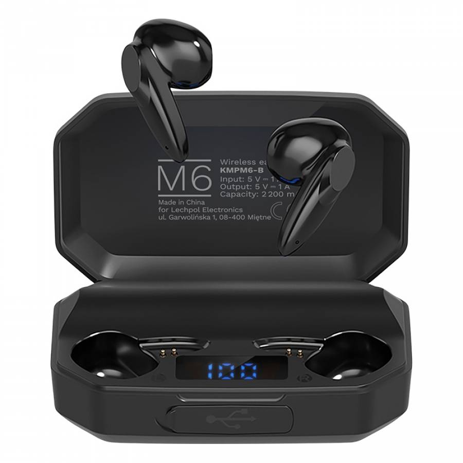 0.3%(@1kHz/1mW)
Capacitate baterie: 60mAh
Timp de incarcare: 1-2 ore
Timp de redare: 3-4 ore
Timp de asteptare: 50 ore
Conexiune: Bluetooth 5.1
Greutate: 5 g
Culoare: Negru

[titlu reformulat]
Casti Bluetooth 5.1 M6 Kruger&matz, sunet de calitate.