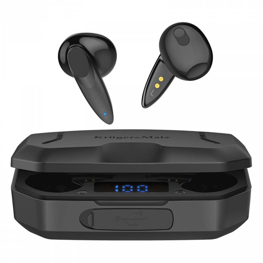 0.3%(@1kHz/1mW)
Capacitate baterie: 60mAh
Timp de incarcare: 1-2 ore
Timp de redare: 3-4 ore
Timp de asteptare: 50 ore
Conexiune: Bluetooth 5.1
Greutate: 5 g
Culoare: Negru

[titlu reformulat]
Casti Bluetooth 5.1 M6 Kruger&matz, sunet de calitate.
