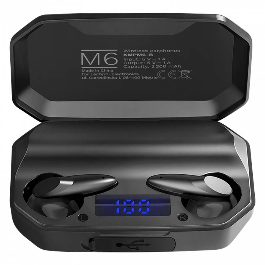 0.3%(@1kHz/1mW)
Capacitate baterie: 60mAh
Timp de incarcare: 1-2 ore
Timp de redare: 3-4 ore
Timp de asteptare: 50 ore
Conexiune: Bluetooth 5.1
Greutate: 5 g
Culoare: Negru

[titlu reformulat]
Casti Bluetooth 5.1 M6 Kruger&matz, sunet de calitate.