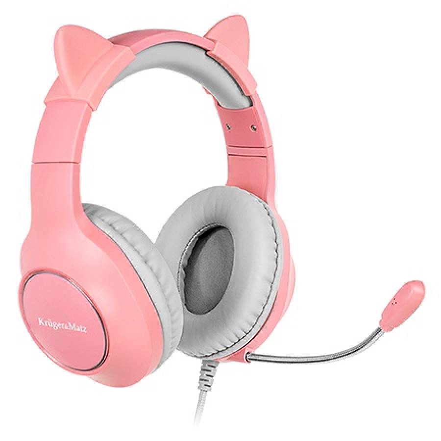 Casti Kruger&matz Kids Gamer Roz Magnet 50mm