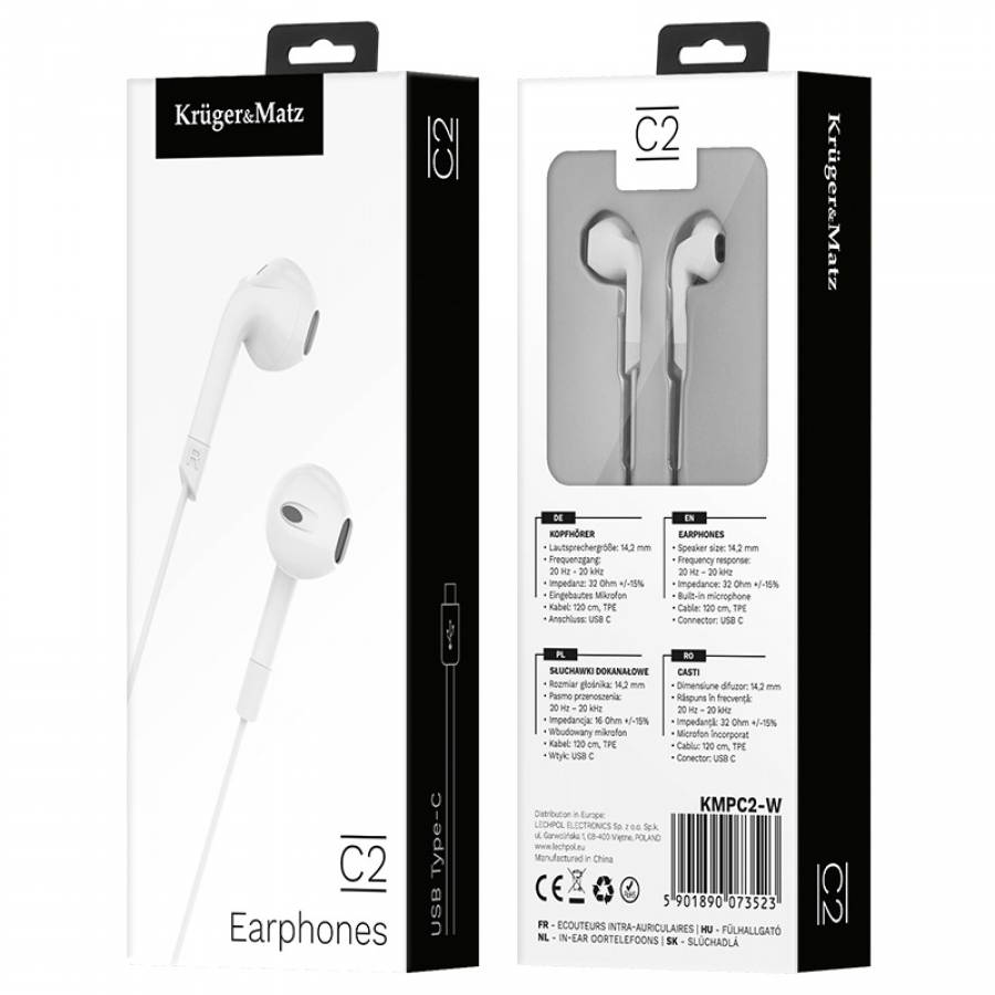 Casti cu Microfon Kruger&matz, In-ear, Negre