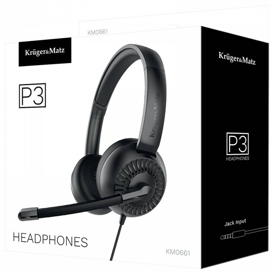 Casti PC cu microfon Jack 3.5 Kruger&Matz, specificatii complete