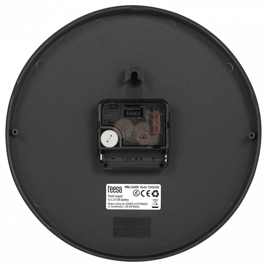 Ceas de Perete Negru Quartz 20cm.