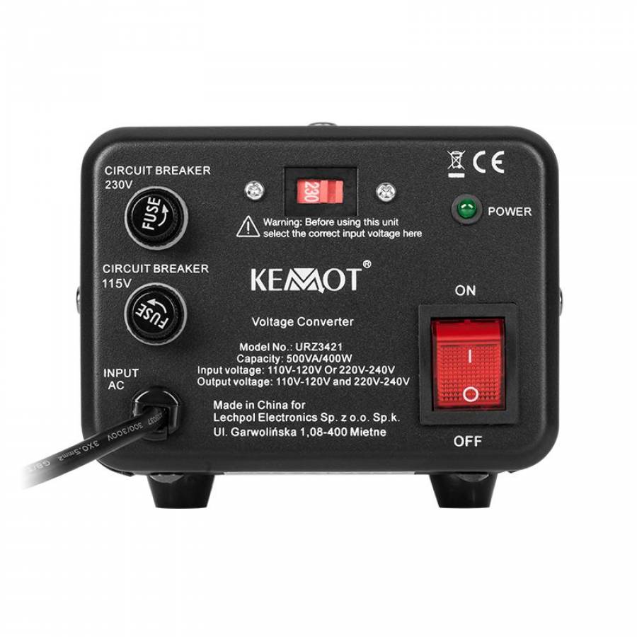 Convertor Tensiune 400W Kemot: 2 Moduri Operare, Priza Multifunctionala
