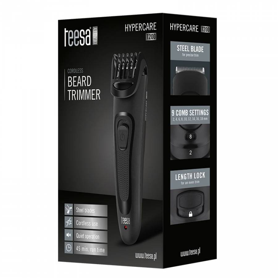 Trimmer barba Teesa Hypercare T200 Negru - Aparat de Tuns