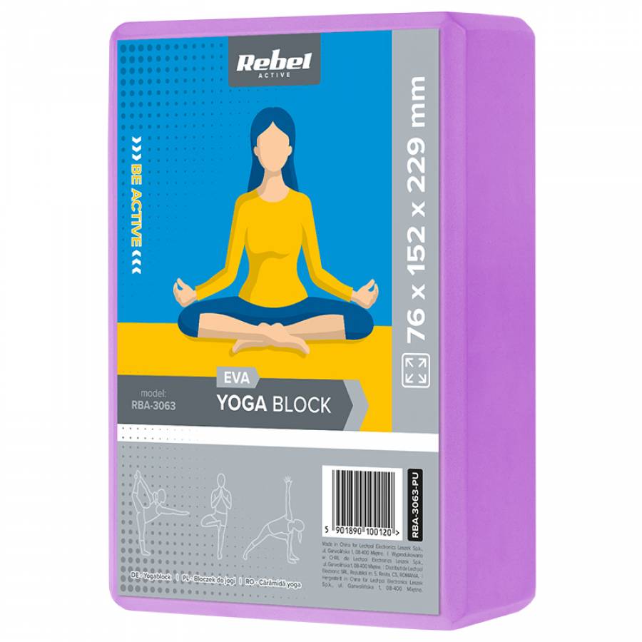Set de cuburi Yoga de înaltă calitate, ușoare și rezistente, fabricate din spumă EVA durabilă, într-o nuanță vibrantă de violet. Potrivit pentru practicanții de yoga de toate nivelele și voința rebelă de a rămâne activi.