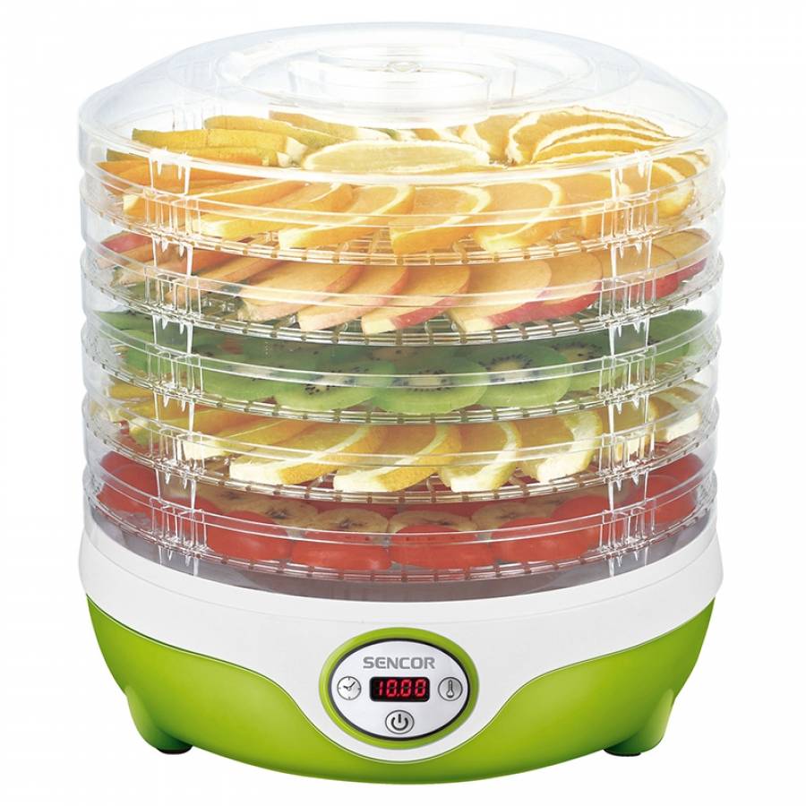 Deshidrator alimente transparent, modern, putere 240W, verde