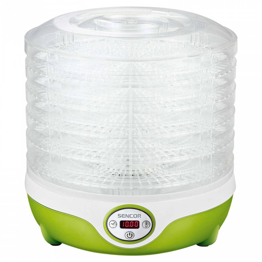 Deshidrator alimente transparent, modern, putere 240W, verde