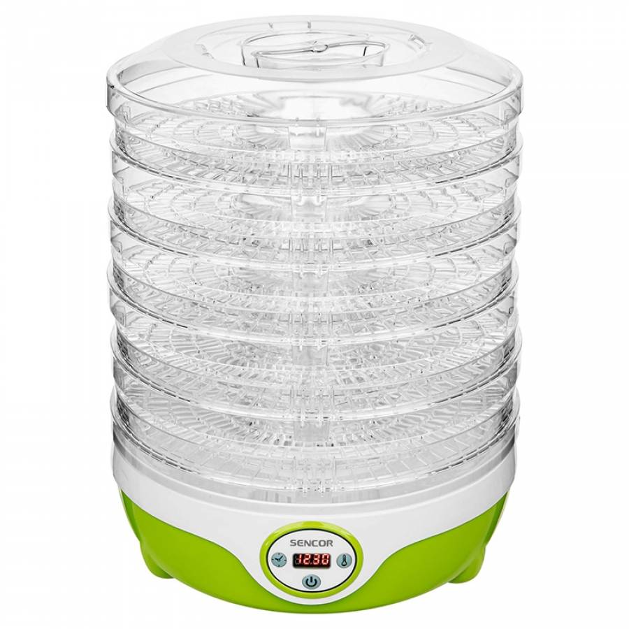 Deshidrator alimente transparent, modern, putere 240W, verde